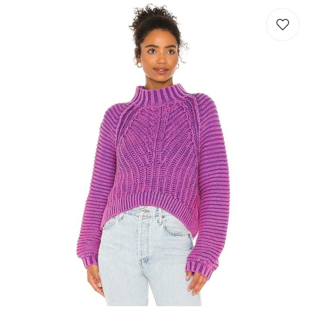 NWT Free People Sweetheart Sweater Purple